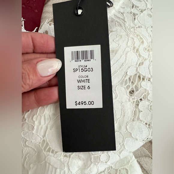 Rachel Zoe Dress - Estelle Back Cut-Out white maxi gown Size 6 all over lace NWT - Picture 14 of 16